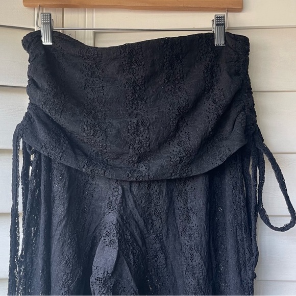 Kucoon ruched waist drawstring lace festival pants - Picture 9 of 10